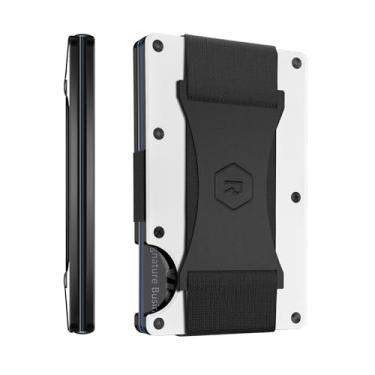 Imagem de Carteira Masculina Ridge, Compacta, Minimalista, Porta-cartões, Bolso frontal, Proteção RFID, Alça de Dinheiro, Branco polar, One Size