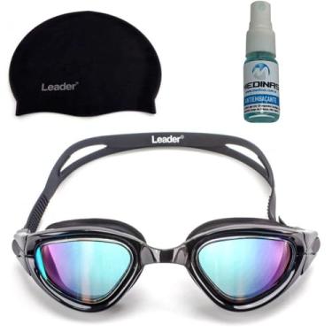 Imagem de Kit Natacao Oculos Espelhado Swell + Touca Silicone + AntiFog