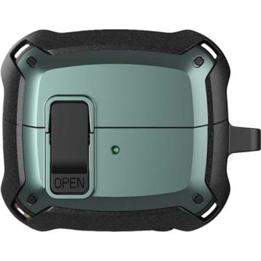 Imagem de Pacote com 2 capas de segurança para Samsung Galaxy Buds 3 Pro Buds3 capa à prova de choque Funda com gancho, verde
