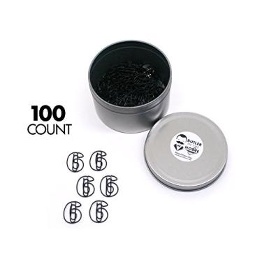 Imagem de Butler in the Home A-Z letra do alfabeto ou número 0-9 - 100 clipes de papel colorido preto para iniciais ou data de nascimento, Preto, Number 6