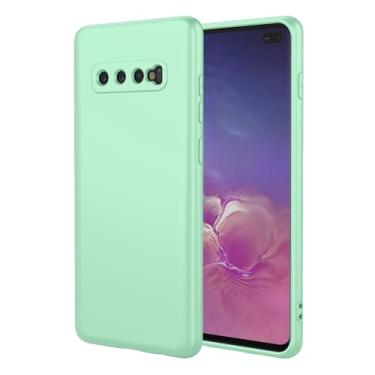 Imagem de EUAGVQY Capa para Galaxy S10 Samsung S10, capa de silicone líquido com proteção total de microfibra macia, antiarranhões, à prova de choque, capa protetora para Samsung Galaxy S10, Matcha