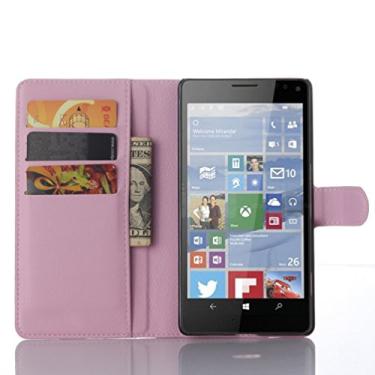 Imagem de Capa para Microsoft Nokia Lumia 950XL de couro PU com suporte para Microsoft Nokia Lumia 950XL, capa de proteção de telefone estilo empresarial, capa com [compartimentos para dinheiro e cartão]