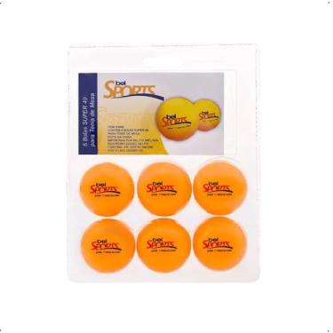 Imagem de Bola de Ping Pong Super Kit com 06 Infantil Bel Fix 40 mm