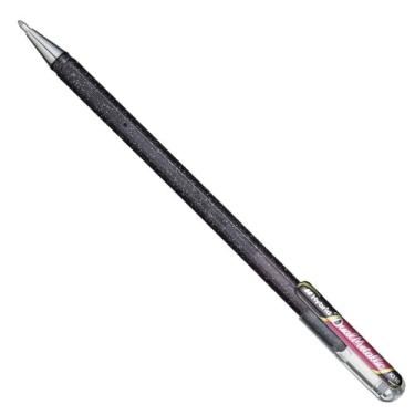 Imagem de Pentel K110 Dual Hybrid Metallic Metallic Gel Rollerball Pen Pacote com 1 2 efeitos de em madeira clara/papel escuro 0,5 mm schw/met.rot