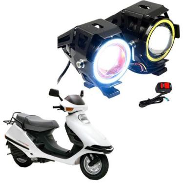 Imagem de Kit Led Farol Milha Moto Honda CH 125R SPACY 1994 1995 1996 Angel Eye 