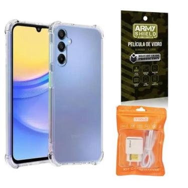 Imagem de Kit Capinha AntiShock P/ Galaxy A05 + Carregador Turbo + Pelicula 3D -