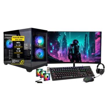 Imagem de Pc Gamer Completo I5 10 16Gb Rtx 3060 Ssd1Tb Monitor Curvo - Amorim Sh