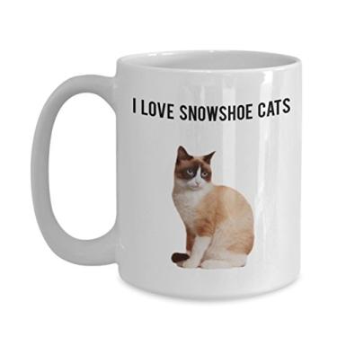 Imagem de Caneca de gato Snowshoe - I love Snowshoe - Caneca de café de cacau quente divertido - ideia de de Natal