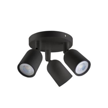 Imagem de Spot de Led Direct Triplo MR16 Circular 12w Preto Taschibra, 6500K - B
