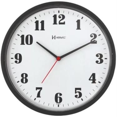Imagem de Relógio de Parede Cozinha Herweg Silencioso Preto 6126S0034