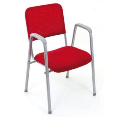 Imagem de Poltrona Fixa Empilhável  Linha Tela Mesh Hotel Auditório Vermelho - D
