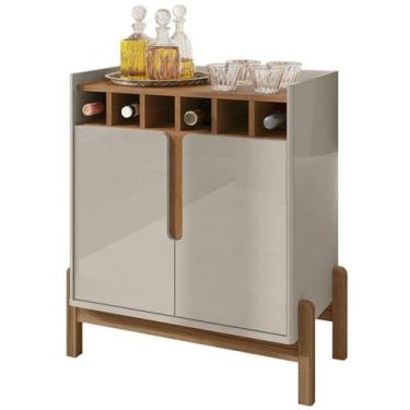 Imagem de Barzinho Com 2 Portas e Adega Para Sala de Jantar 50522 Off White Cedr