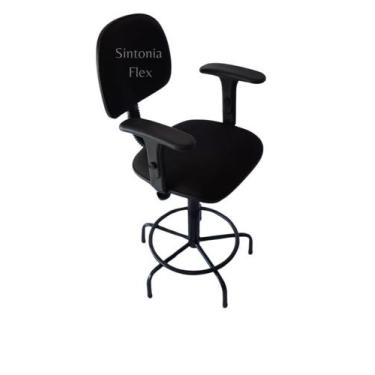 Imagem de Cadeira Secretaria Caixa Alta Braço Regulagem Altura Base - Sintonia F