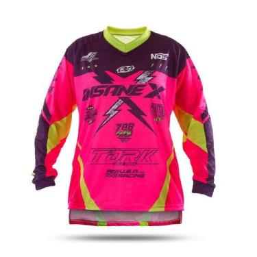 Imagem de Camiseta Camisa Motocross Trilha Adulto Pro Tork Insane X Alongada Con