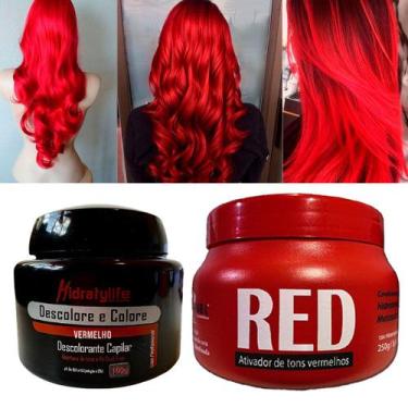 Imagem de Kit Pó Descolore e Colore e Masc 250g Red Mairibel/Hidraty