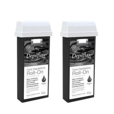 Imagem de Kit c/2 Ceras Depilatória Negra Refil Roll On Depilflax 100g