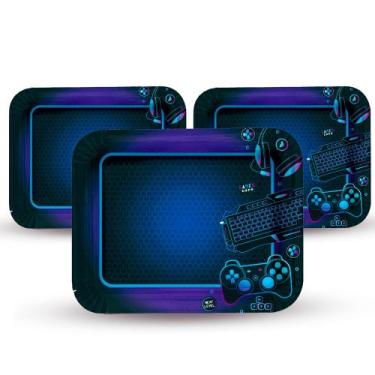 Imagem de BANDEJA PARA BOLO R5 Decorada GAMER FESTA 33X40CM - Cromus