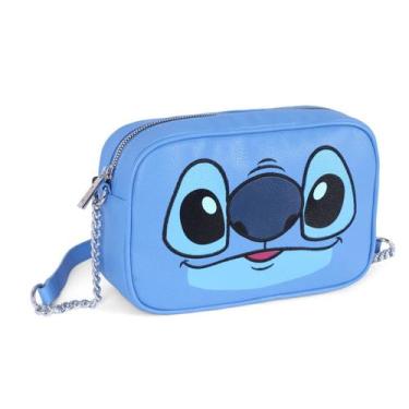 Imagem de Bolsa Transversal Feminina Retangular Stitch Azul Luxcel