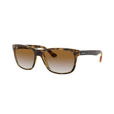 Imagem de Óculos de sol masculinos Ray-Ban RB4181 quadrados, Havana claro/marrom degradê claro, 57 mm