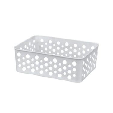 Imagem de Cesto Organizador Gaveta Com Colorido Cestinho Vazado Empilhável Escri