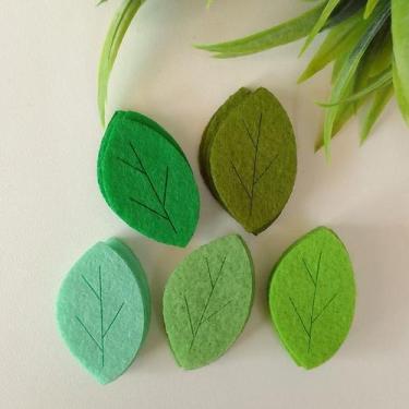 Imagem de Folha Feltro Verde Mix 3cm - 25 und - Mariáh Farias