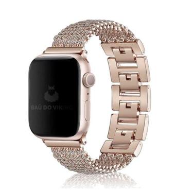 Imagem de Pulseira Aço Elos Fios Compatível com Apple Watch - Baú do Viking, 38m