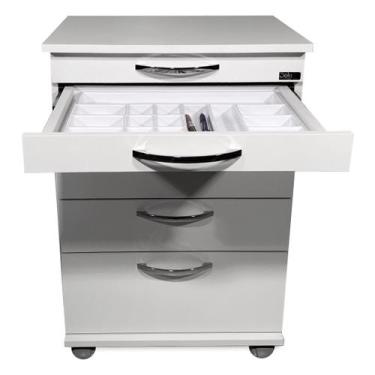 Imagem de Balcão Odontológico Gaveteiro - Mesa Auxiliar Com 5 Gavetas - Deki Móv