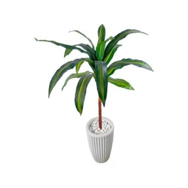 Imagem de Dracena Planta Artificial Muda Variegata Vaso Decorção - Flor de Menti