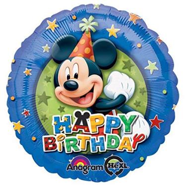 Imagem de Anagram Balão de alumínio Mickey Birthday Stars, 45,7 cm, multicolorido