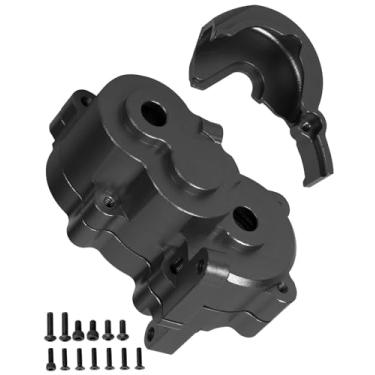 Imagem de hopsupRC Center Gearbox Transmission Case Upgrades Part for 1/16 E-Revo/Mini Slash/Mini Summit,Aluminum Gearbox Differential Housings Hops Up,Black