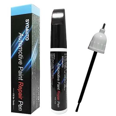 Imagem de SYOAUTO Tinta de retoque preta adequada para Tesla Model Y 3 X S Kit de reparo de tinta Tesla Paint Tip and Brush 2 em 1 Auto Touch Up Paint Pen 11,3 g (preto)