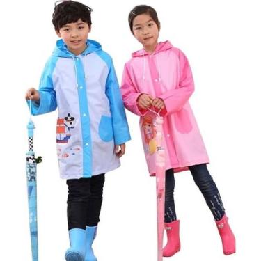 Imagem de Capa De Chuva Infantil Reforçada Com Capuz Impermeável Menino ou Menin