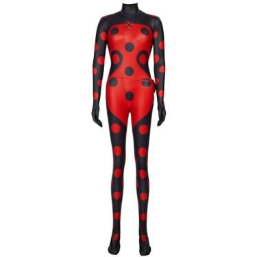 Imagem de Miraculous Ladybug Fantasia feminina oficialmente licenciada para cosplay Shadybug preto e vermelho, fantasia de Halloween, Preto e vermelho, M