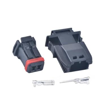 Imagem de 2 pinos macho fêmea automóvel conector à prova dwaterproof água lâmpada lateral p/lug espelho retrovisor cabo soquete se/nsor/s p/lug mx19002p51 mx19002s51(Male female)