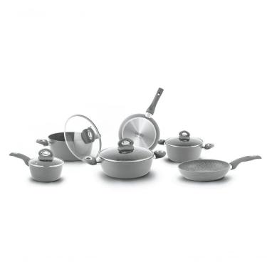 Imagem de 6 Panelas Antiaderentes Alumínio 10 Peças Petravera Bialetti