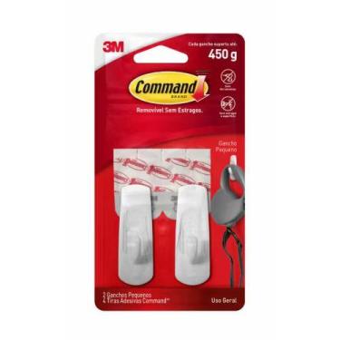 Imagem de Cabide Adesivo Pequeno Command 3m Branco 2 Unid