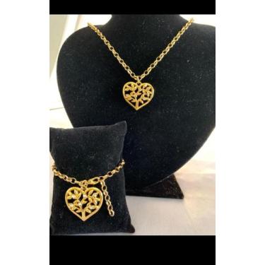 Imagem de Kit Cordão e pulseira Coração Banhado a ouro 18k - A BARONESAIMPORTS18