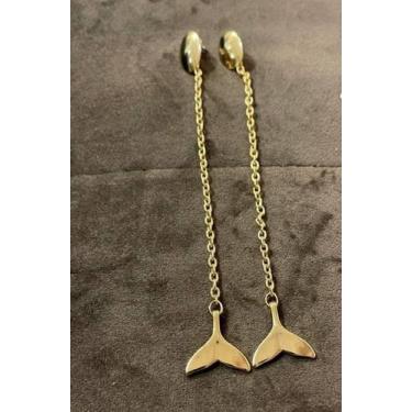 Imagem de Brinco Feminino calda de sereia banhada a ouro 18k - Baronesa imports1