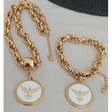 Imagem de Kit Feminino espírito santo Banhado A Ouro 18k - Baronesa imports18k 