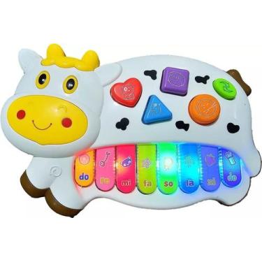 Imagem de Brinquedo Piano Vaquinha Teclado Com Luz e Som - Toys