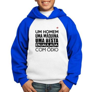 Imagem de Moletom Infantil Um homem, uma máquina, uma besta enjaulada com ódio -
