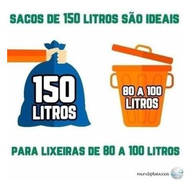 Imagem de Saco De Lixo 150 Litros Longo 100 Un Preto Extra Reforçado - HIGIPACK