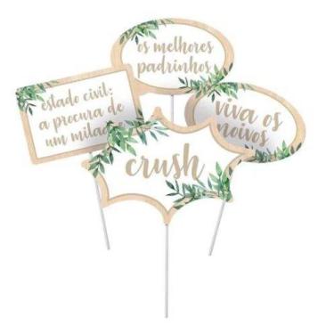 Imagem de Kit Plaquinhas Decorativas Festa  Cultive Amor - 08 unidades - Cromus 