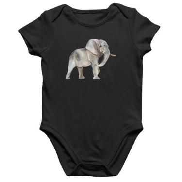 Imagem de Body Bebê Algodão Elefante - Foca na Moda, Preto, P