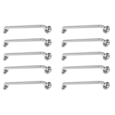 Imagem de Alça de Apoio Barra Inox 40cm Idoso Kit 10 Unidades Deficiente Cadeira