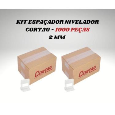 Imagem de Kit espaçador nivelador tradicional porcelanato 2 mm cortag 1000 peças