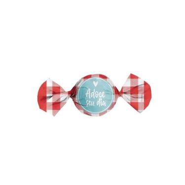 Imagem de Papel Trufa - 14,5x15,5cm - Adoce seu dia - Vermelho Xadrez  - 100 uni