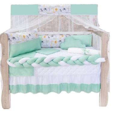 Imagem de Kit Berço Americano 11 Peças Com Mosquiteiro e Trança (Menina e Menino