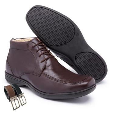 Imagem de Sapato social Masculino Com Cadarço e em Couro + Cinto  (JO9010) - Men