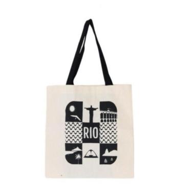 Imagem de Bolsa Ecobag  100% algodão Estampa  RIO SUN (Alça preta) - CARIOCA MAI